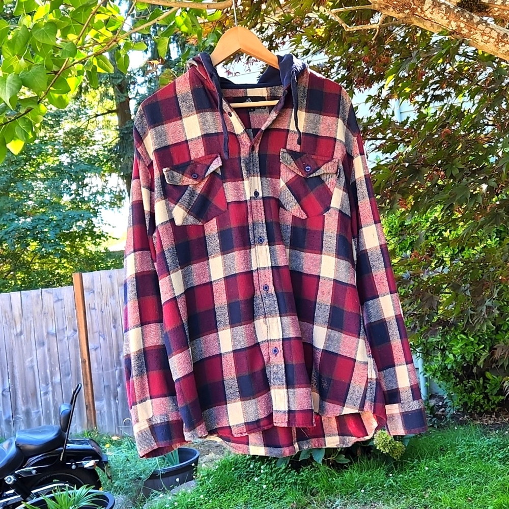 Molokai Surf Company Hooded Flannel sz XL